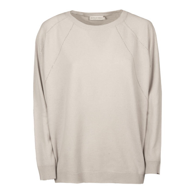 PULLOVER IN LANA E CASHMERE Donna Grigio Chiaro
