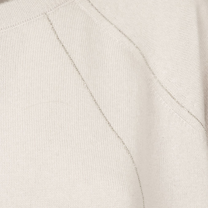 PULLOVER IN LANA E CASHMERE Donna Grigio Chiaro