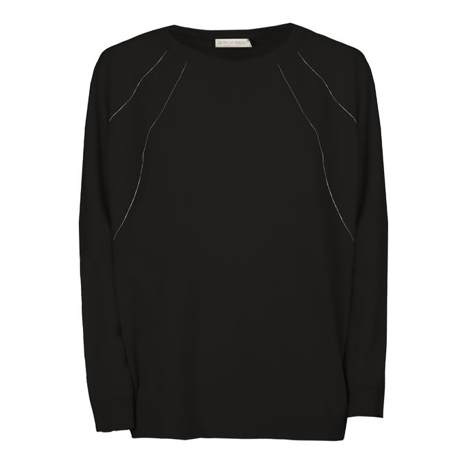 PULLOVER IN LANA E CASHMERE Donna Nero