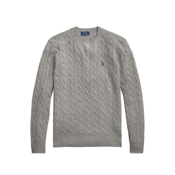 PULLOVER IN LANA E CASHMERE Uomo Fawn Grey Heather 