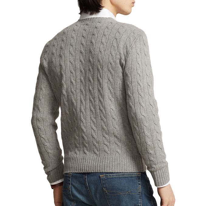 PULLOVER IN LANA E CASHMERE Uomo Fawn Grey Heather 