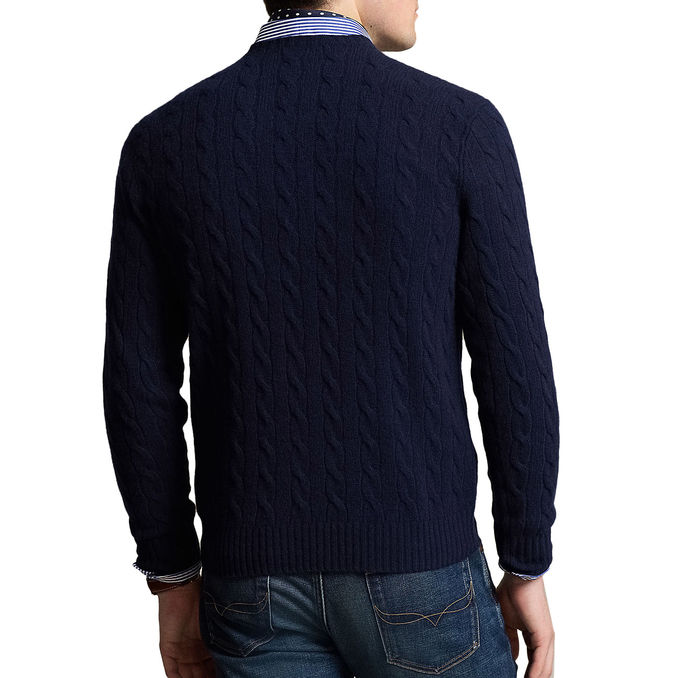 PULLOVER IN LANA E CASHMERE Uomo Hunter Navy