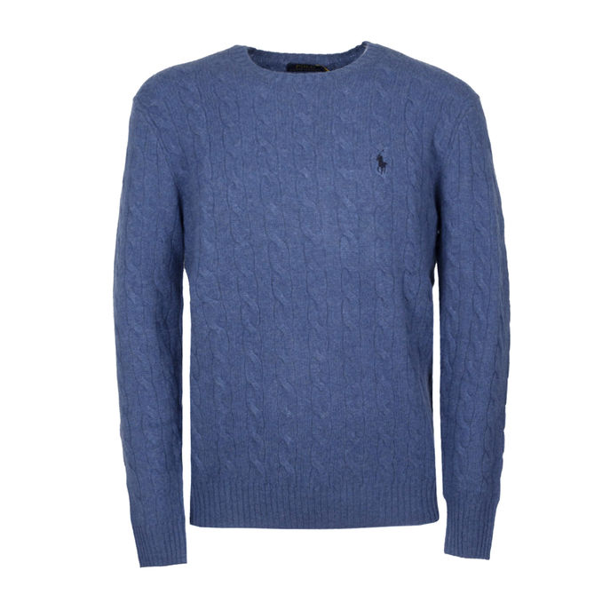 PULLOVER IN LANA E CASHMERE Uomo Twilight Blue