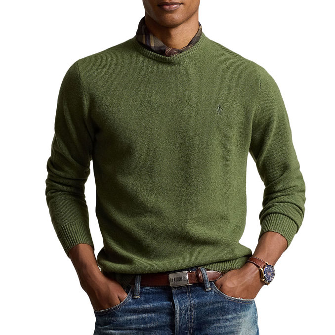 PULLOVER LAMBSWOOL Uomo Classic Olive Heather
