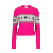PULLOVER MAXI LOGOMANIA IN LANA Donna Fluorescent Pink PULLOVER MAXI LOGOMANIA IN LANA Donna Fluorescent Pink