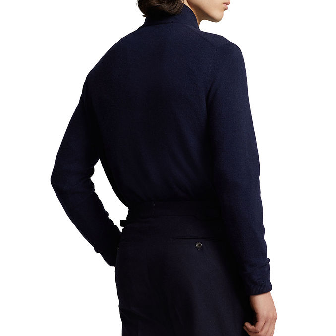 PULLOVER MEZZA ZIP IN LANA MERINO Uomo Hunter Navy
