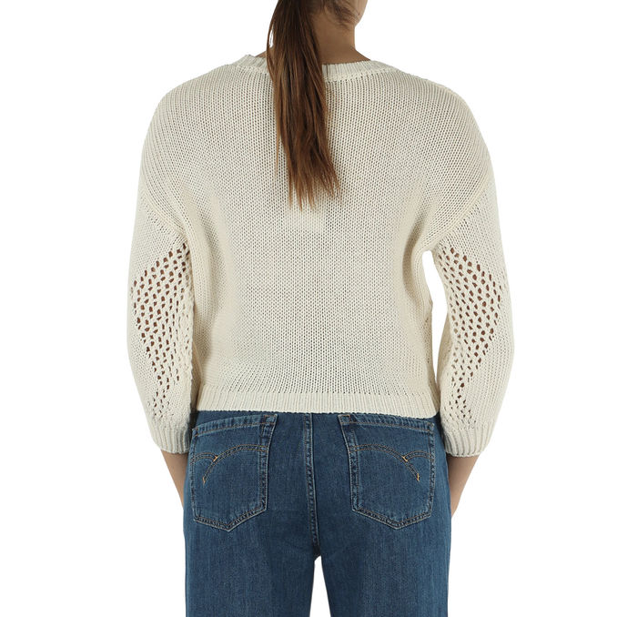 PULLOVER MOTTO Donna Ecru