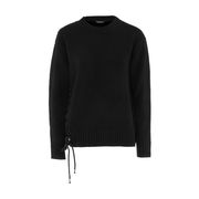 PULLOVER OVER LACCI LATERALI Donna Nero PULLOVER OVER LACCI LATERALI Donna Nero