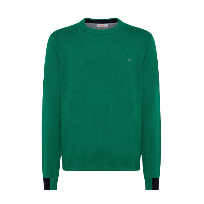 PULLOVER POLSINI COLORATI Uomo Verde Prato