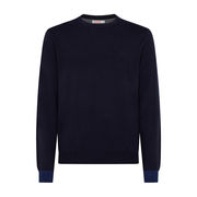 PULLOVER ROUND ELBOW CONTRAST Uomo Navy Blue PULLOVER ROUND ELBOW CONTRAST Uomo Navy Blue