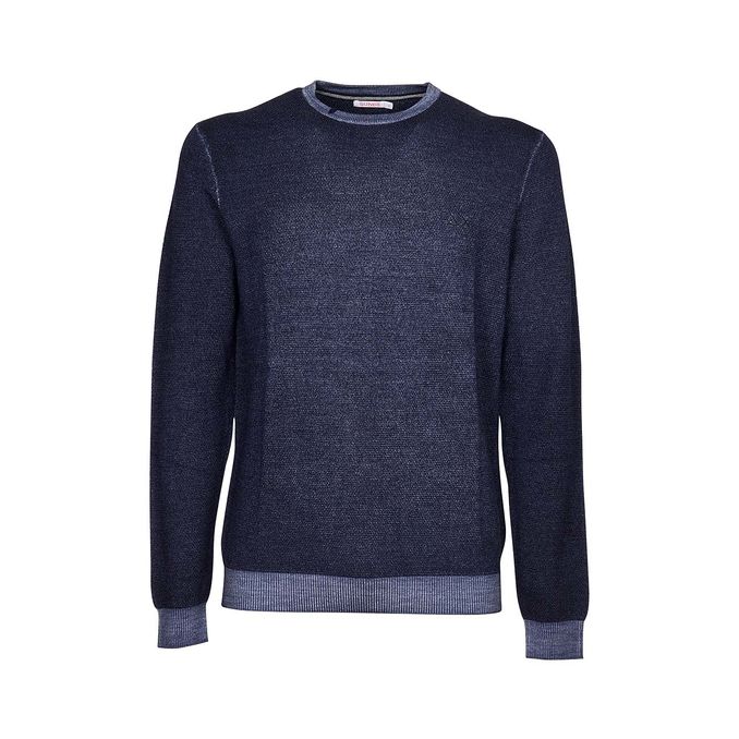 PULLOVER ROUND VINTAGE MERINOS Uomo Navy Blue