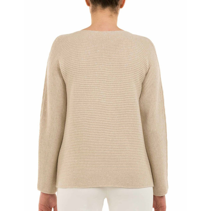 PULLOVER SCOLLO A BARCA Donna Beige 