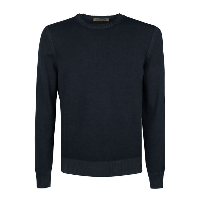 PULLOVER TINTO IN CAPO Uomo Blu Navy