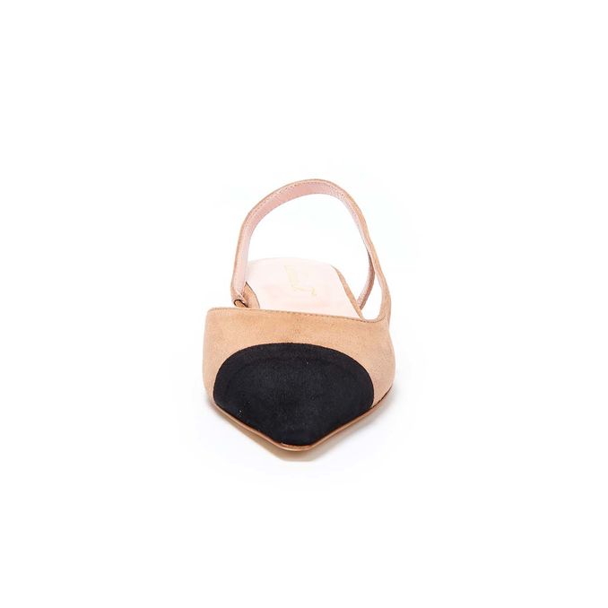 SABOT A PUNTA BICOLOR Donna Nero Beige
