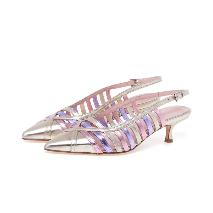 SANDALI CHANEL LAMINATO Donna Platino