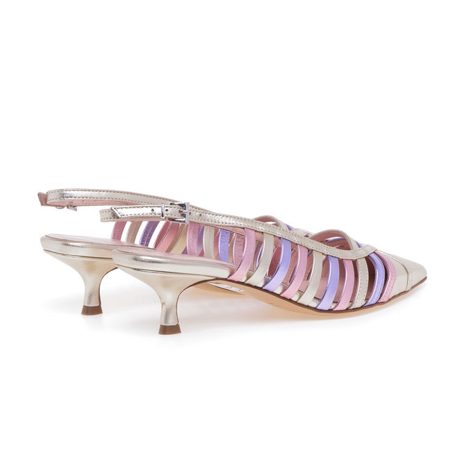 SANDALI CHANEL LAMINATO Donna Platino