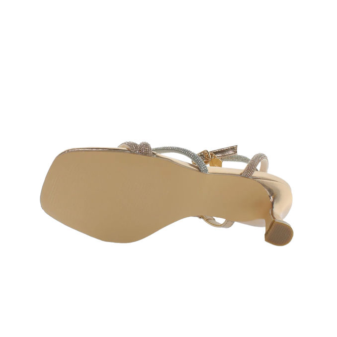 SANDALI CON STRASS BICOLOR Donna Rosa Oro Argento