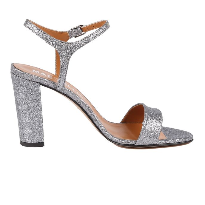 SANDALI GLITTER CON TACCO LARGO Donna Peltro