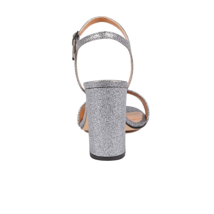 SANDALI GLITTER CON TACCO LARGO Donna Peltro