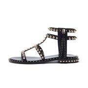 SANDALO BORCHIATO IN PELLE CON ZIP E NAPPINA Donna Black Gold SANDALO BORCHIATO IN PELLE CON ZIP E NAPPINA Donna Black Gold