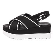 SANDALO INCROCIATO CON PLATFORM IN NEOPRENE Donna Black Optic white SANDALO INCROCIATO CON PLATFORM IN NEOPRENE Donna Black Optic white