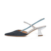 SANDALO SLINGBACK GLITTER Donna Blu Navy Avio SANDALO SLINGBACK GLITTER Donna Blu Navy Avio