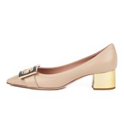 SCARPA A PUNTA CON FIBBIA E TACCO GOLD Donna Beige SCARPA A PUNTA CON FIBBIA E TACCO GOLD Donna Beige