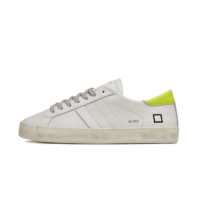 D.A.T.E. SCARPE HILL LOW CALF Uomo White Yellow