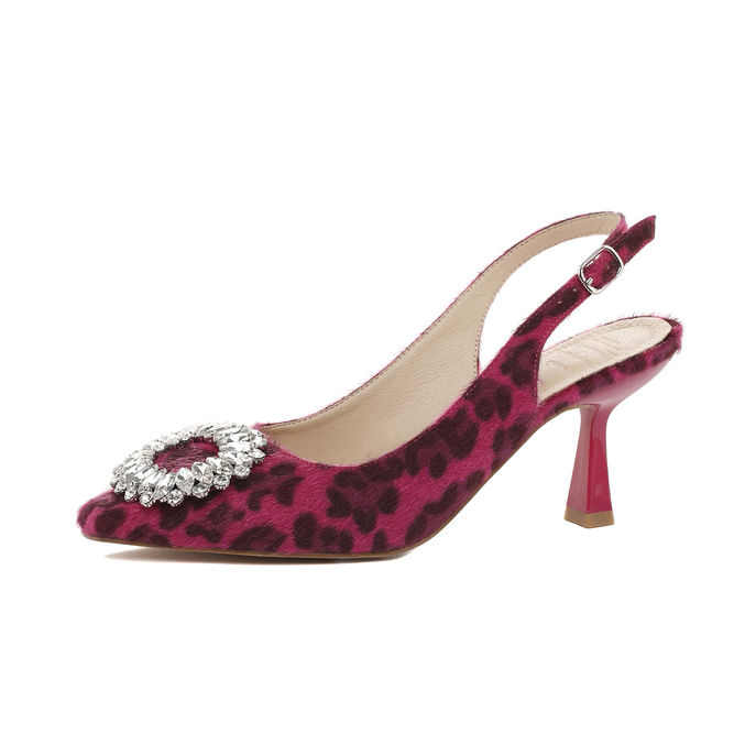 SCARPE SLINGBACK CON FIBBIA GIOIELLO Donna Fuxia