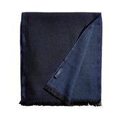 SCIARPA DOUBLE FACE LANA BICOLOR FONDO SFRANGIATO Uomo Blu Navy SCIARPA DOUBLE FACE LANA BICOLOR FONDO SFRANGIATO Uomo Blu Navy