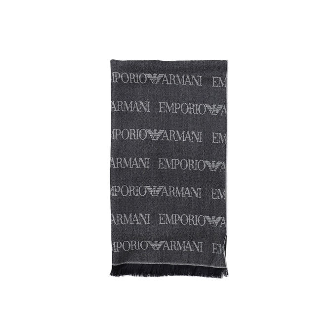 SCIARPA LOGO LETTERING JACQUARD Uomo Blu