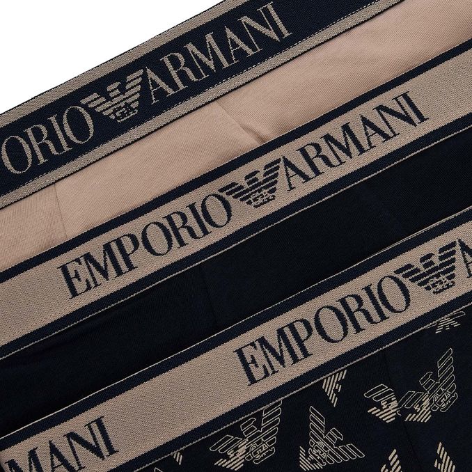 SET 3 PACK BOXER LOGO LETTERING GRANDE Uomo Blu