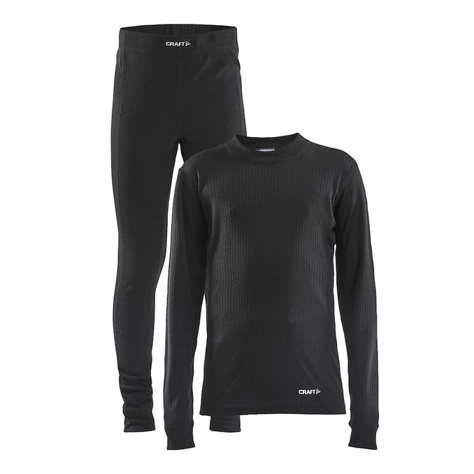 SET INTIMO CORE DRY BASELAYER MAGLIA E PANTALONI Bimbo Black