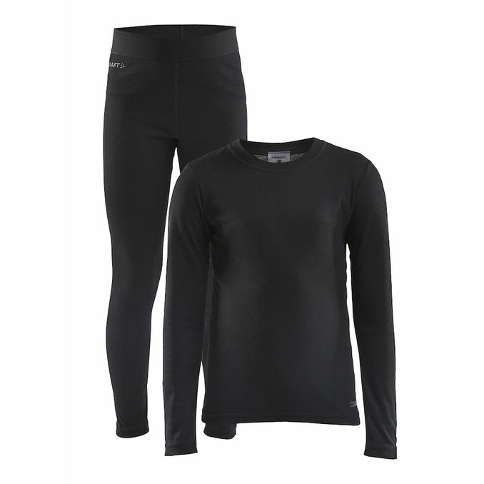 SET INTIMO CORE WARM BASELAYER MAGLIA E PANTALONE Bimbo Black