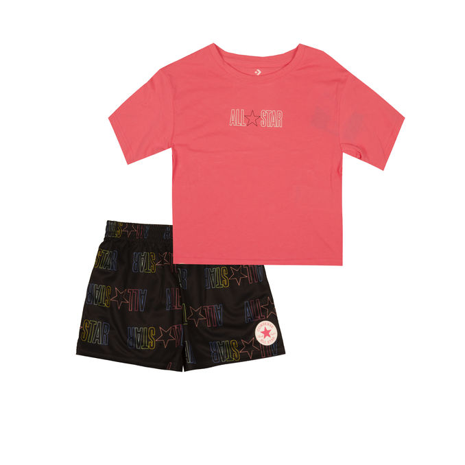 SET T-SHIRT BOXY MESH SHORTS Bimba Black