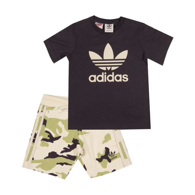 SET T-SHIRT SHORTS CAMO Bimbo Shadow Navy