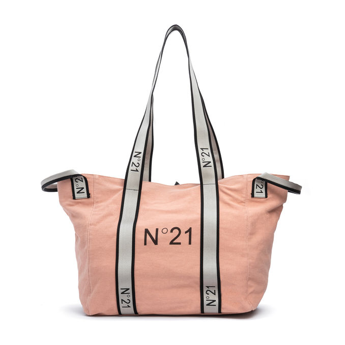 SHOPPING BAG IN GABARDINA Donna Nude