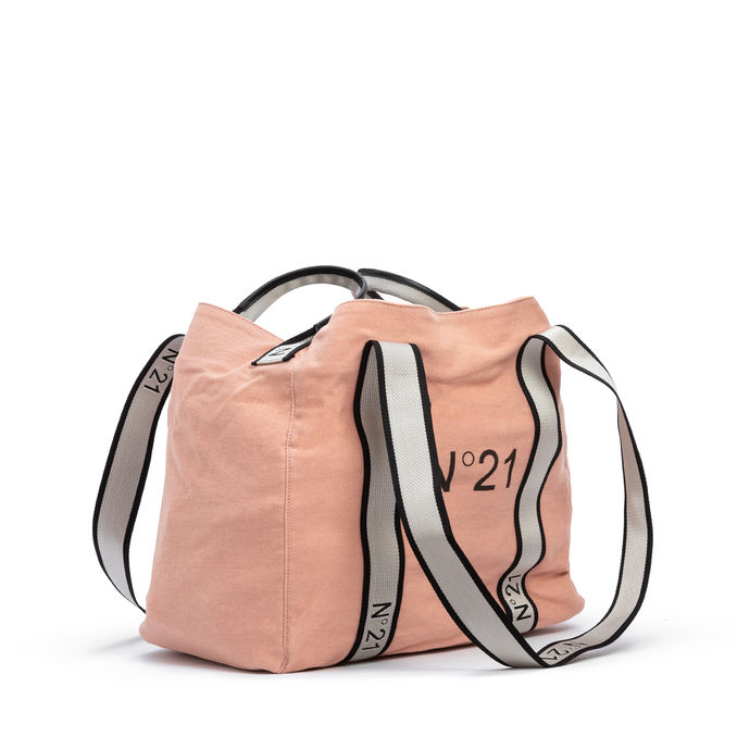 SHOPPING BAG IN GABARDINA Donna Nude