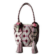 SHOPPING BAG L Donna Bordeaux-Verde chiaro SHOPPING BAG L Donna Bordeaux-Verde chiaro