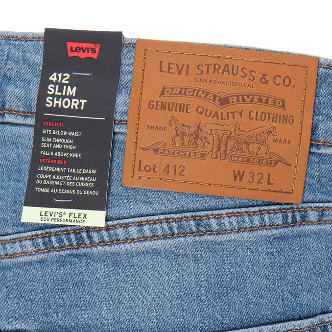 SHORT 412 SLIM DENIM SFRANGIATO Uomo Denim chiaro