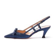 SLINGBACK GLITTERATA A PUNTA CON FIOCCHETTO Donna Notte SLINGBACK GLITTERATA A PUNTA CON FIOCCHETTO Donna Notte