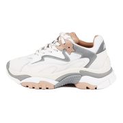 SNEAKER ADDICT IN NABUCK E NYLON Donna Dune Silver White SNEAKER ADDICT IN NABUCK E NYLON Donna Dune Silver White