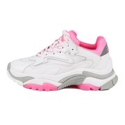 SNEAKER ADDICT IN NABUCK E NYLON Donna White Deep pink Silver SNEAKER ADDICT IN NABUCK E NYLON Donna White Deep pink Silver