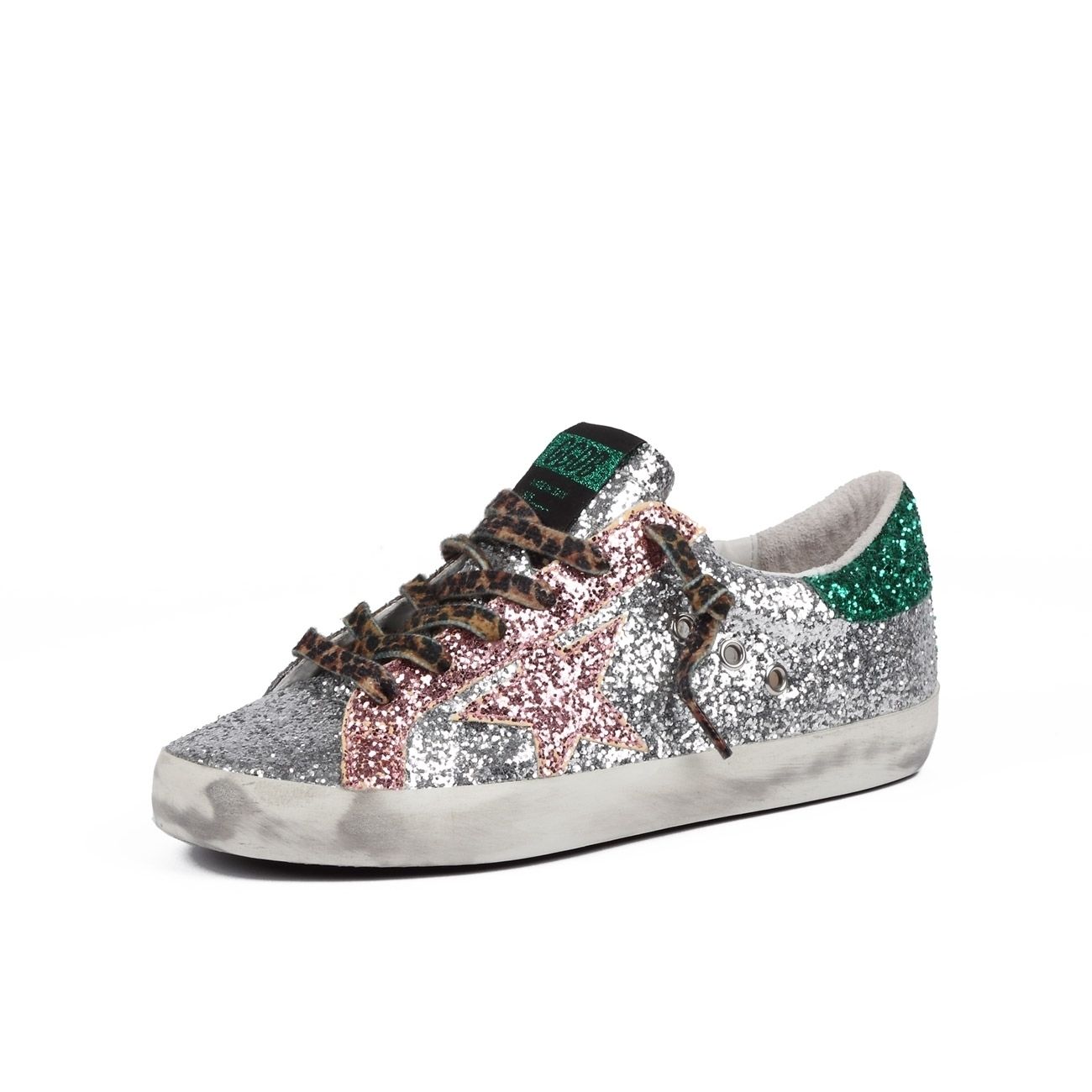 Sneakers in maglia e pelle con glitter Mytheresa Bambina Scarpe Sneakers Sneakers con glitter 