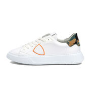 SNEAKER IN PELLE CAMOUFLAGE Uomo Bianco Arancio SNEAKER IN PELLE CAMOUFLAGE Uomo Bianco Arancio