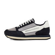 SNEAKER IN PELLE CON INSERTI A CONTRASTO Uomo Navy Grey White SNEAKER IN PELLE CON INSERTI A CONTRASTO Uomo Navy Grey White