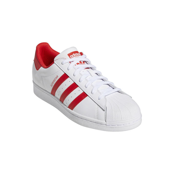 SNEAKER SUPERSTAR IN PELLE Uomo White Vivid Red