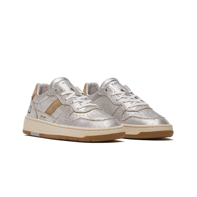 D.A.T.E. SNEAKERS COURT 2.0 Donna Shiny Silver Mascheroni Store