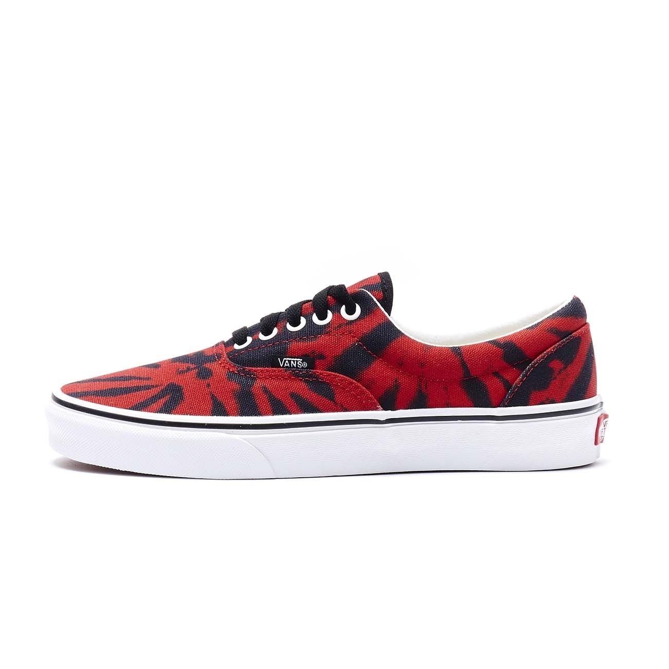 vans era tie dye tango red