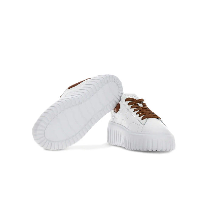 SNEAKERS H-STRIPES Donna Bianco Cuoio